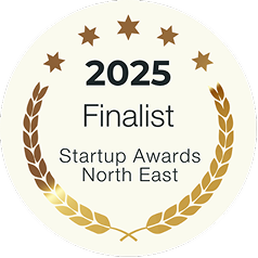 Startup Awards North East 2025 finalist badge